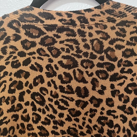Terra & Sky Brown and Black liquid knit Leopard Cardigan 1X/16-18W - Picture 9 of 9